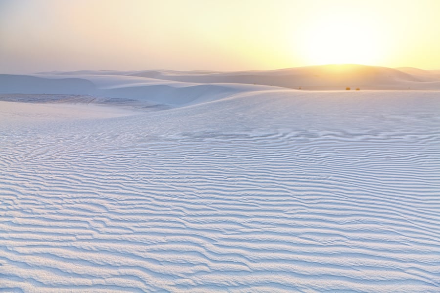 Dramatic sunset at White Sands National Monument